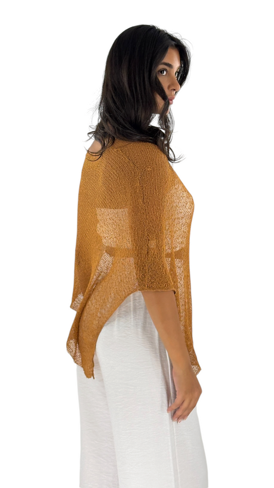 Laila Terracotta Poncho
