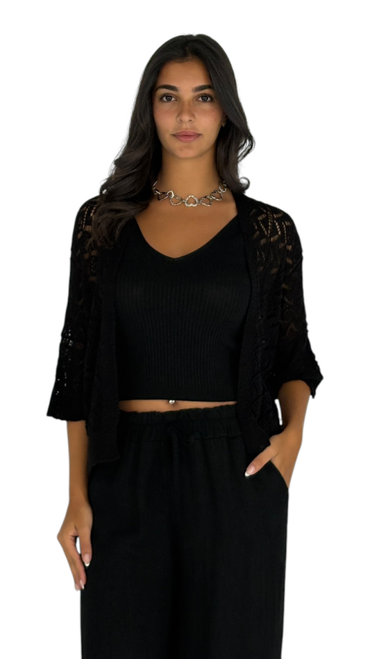 Mais Black Cardigan
