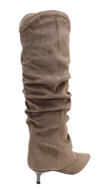 Ruched Pointed Toe Boots