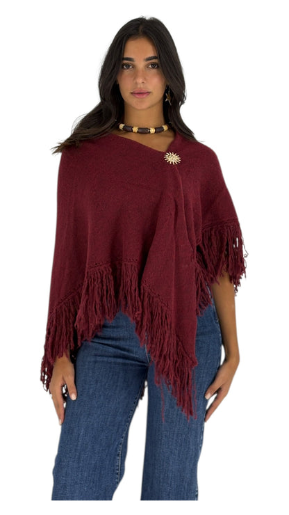 Zenin Burgundy Poncho
