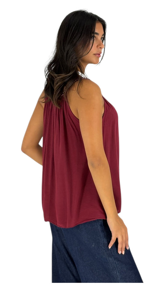 Zosia Maroon Top
