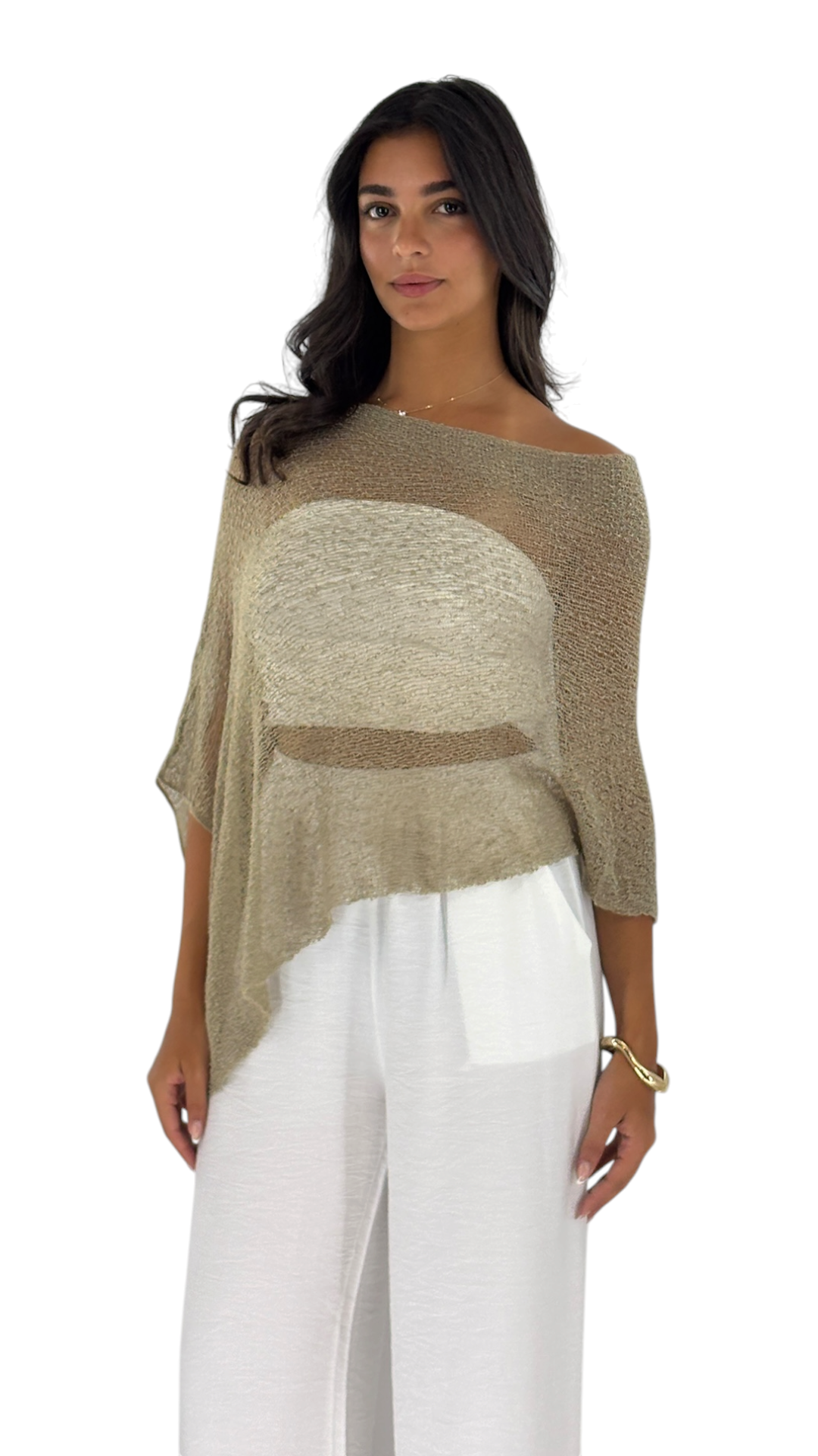 Laila Beige Poncho
