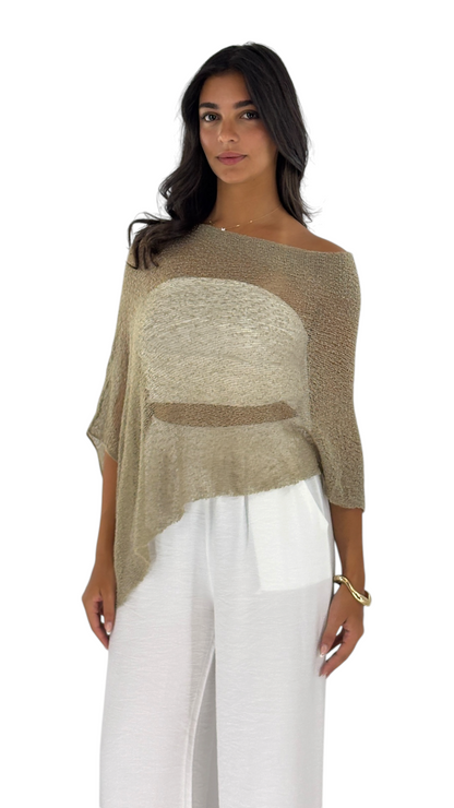 Laila Beige Poncho