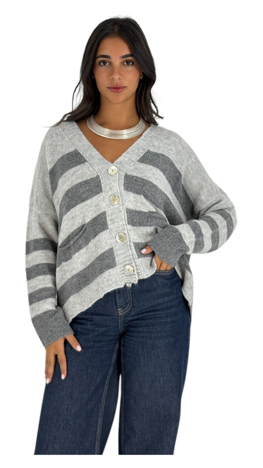 Fadia Grey Cardigan