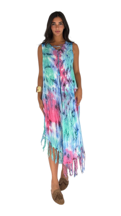 Rendar Teal/ Fuchsia Dress