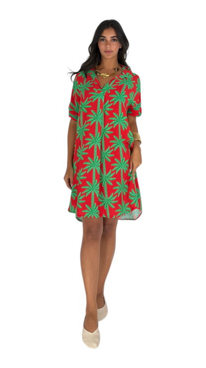 Najat Red/Green Dress