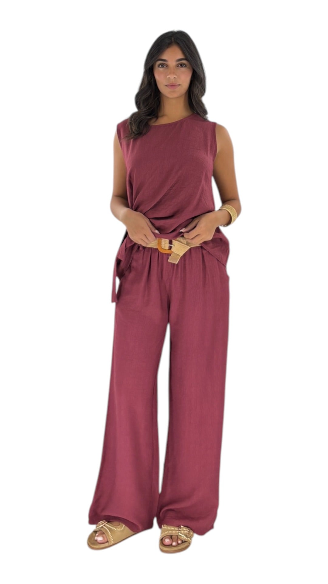 Eleni Dark Cherry Pants