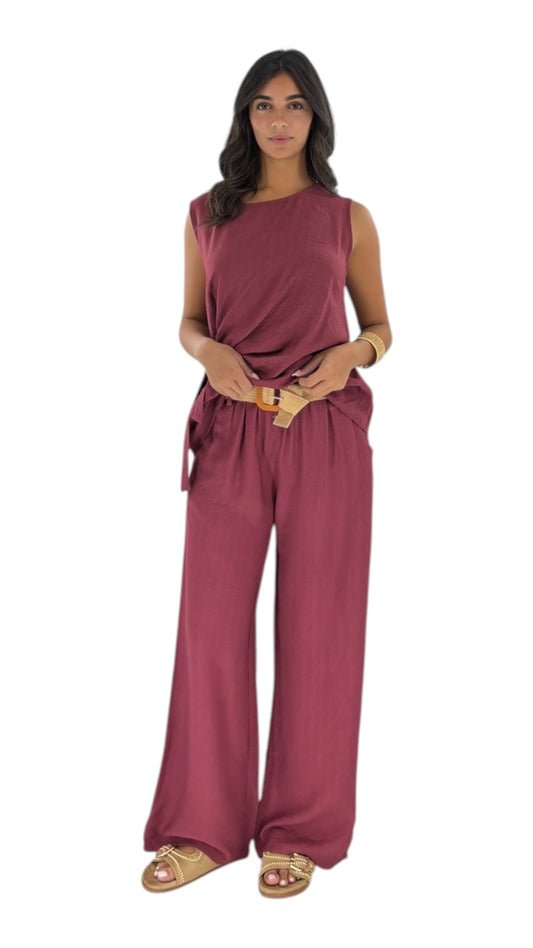 Eleni Dark Cherry Pants