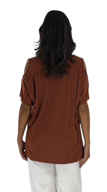 Nada Terracotta Top