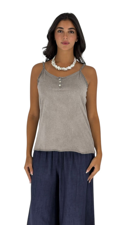 Ghaleb Taupe Top