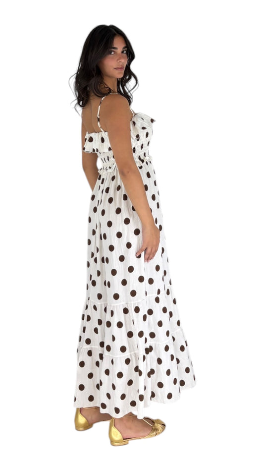 Polka Dots Beige Dress