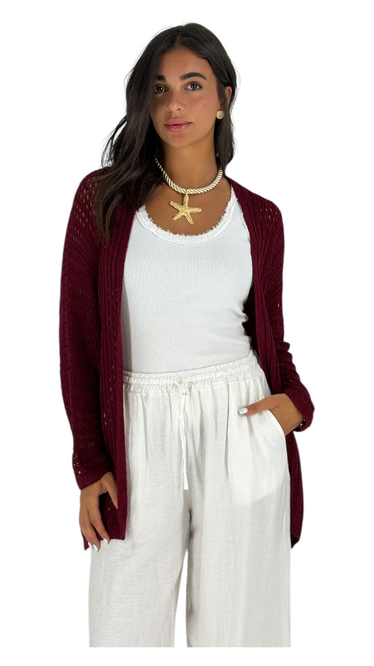 Zane Maroon Cardigan