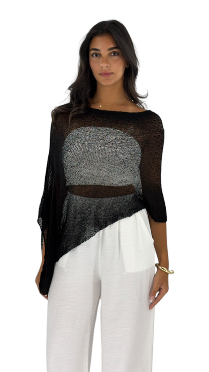 Laila Black Poncho