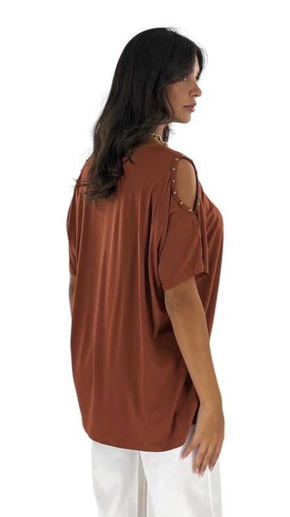 Nada Terracotta Top