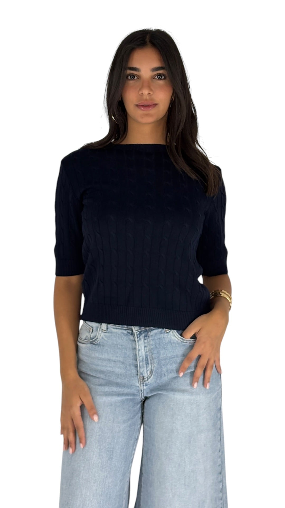 Atlee Navy Top