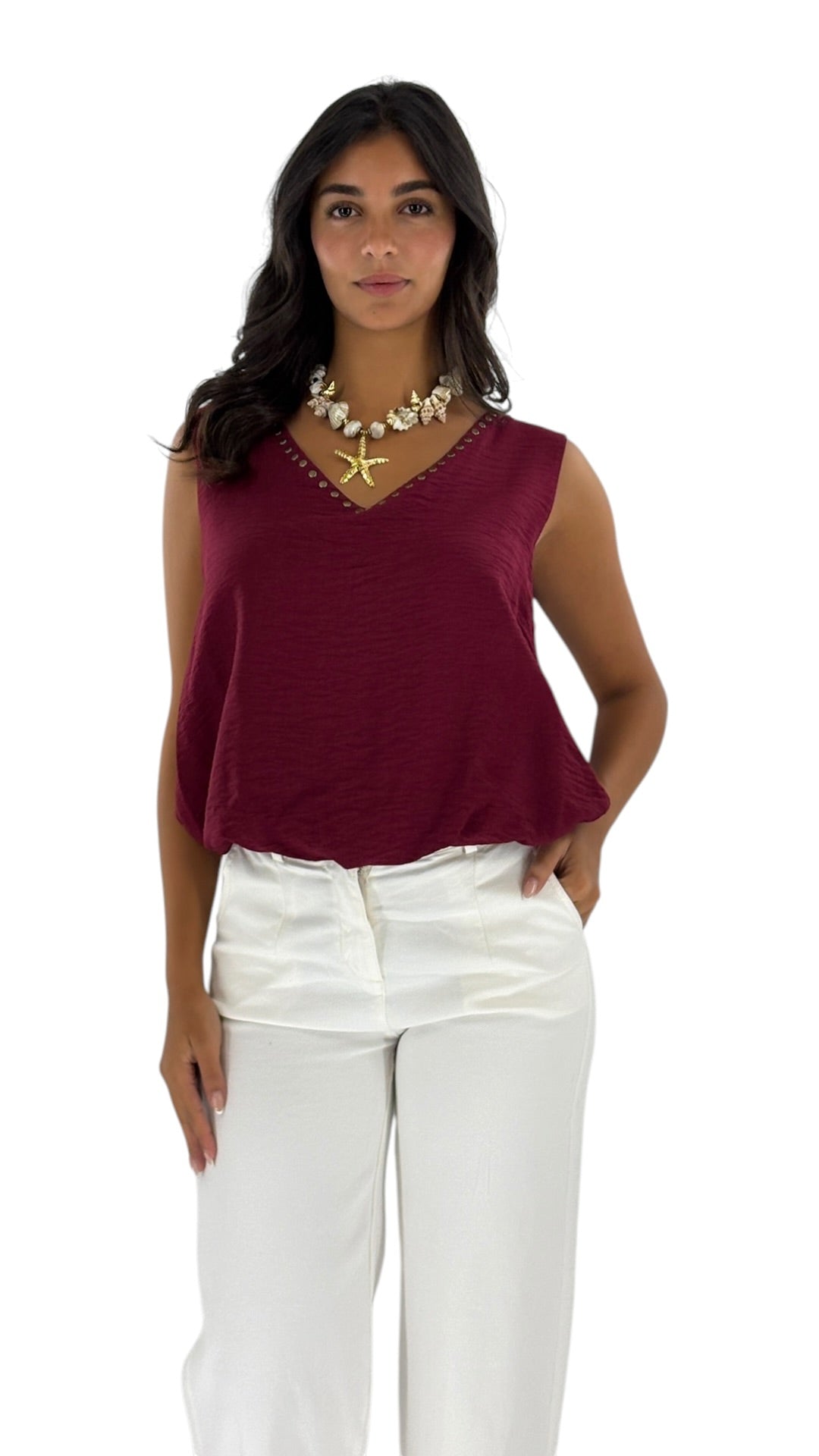 Merna Maroon Top