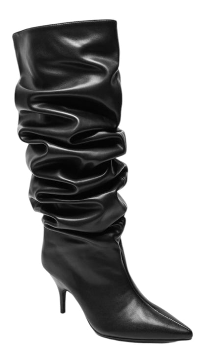 Ruched Boots With Stiletto Heel