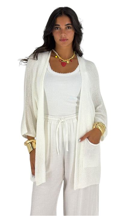 Jehan White Cardigan