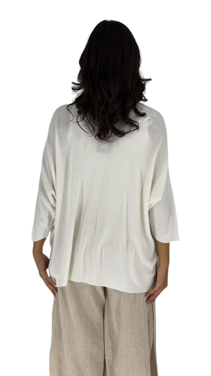 Komal White Cardigan
