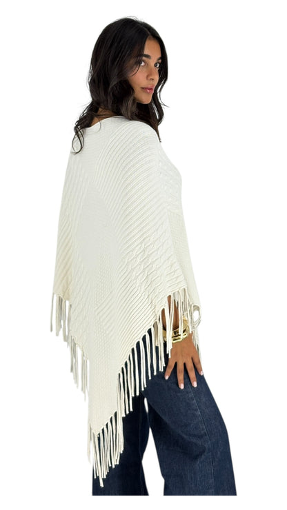 Jaidaa White Poncho