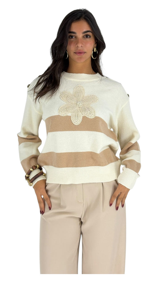 Floria White Sweater
