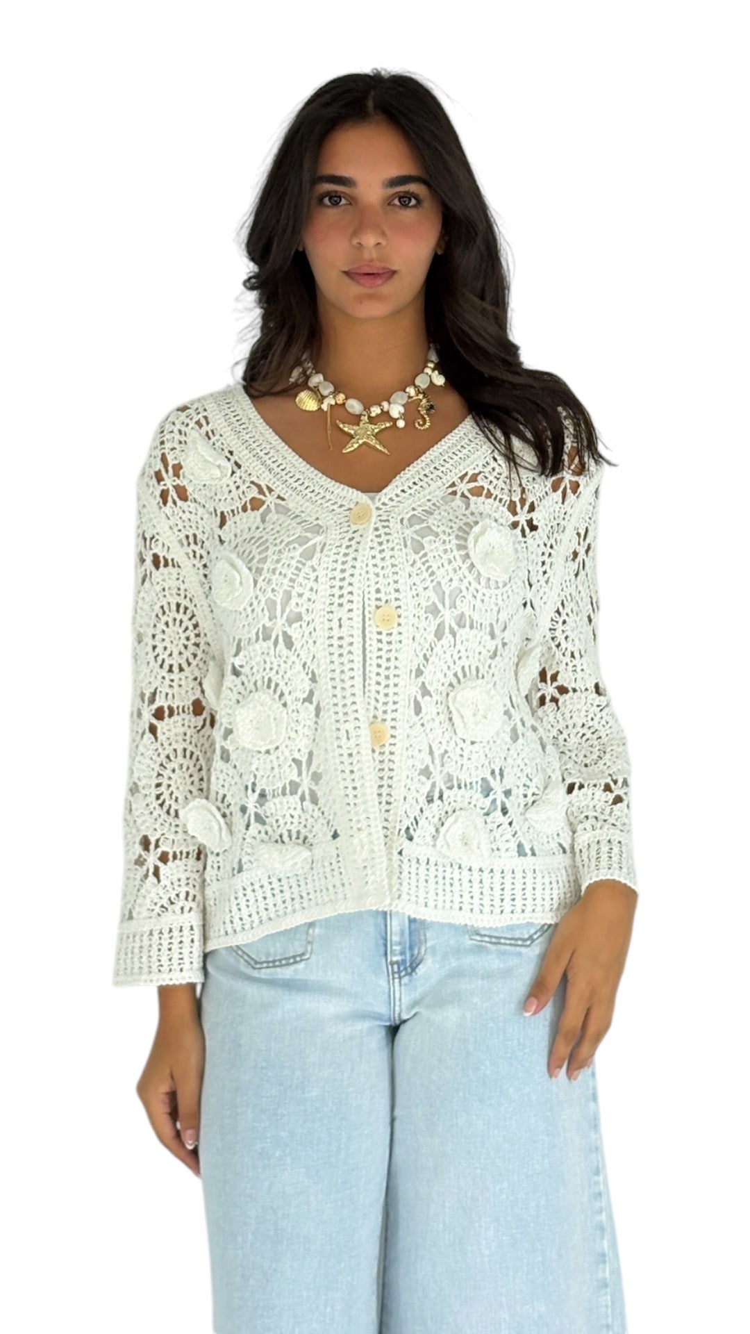 Abeer White Cardigan
