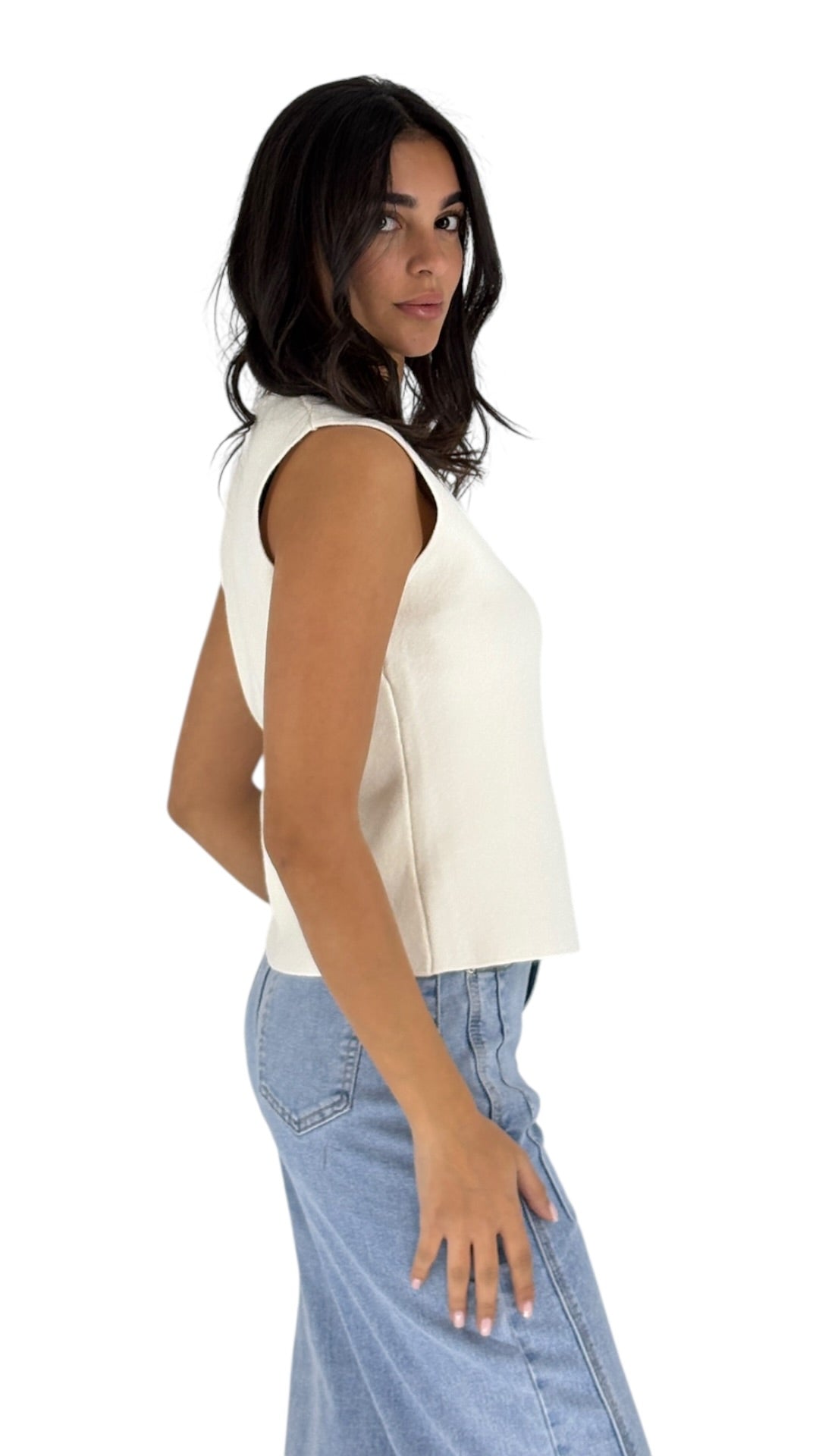 Lucia White Vest