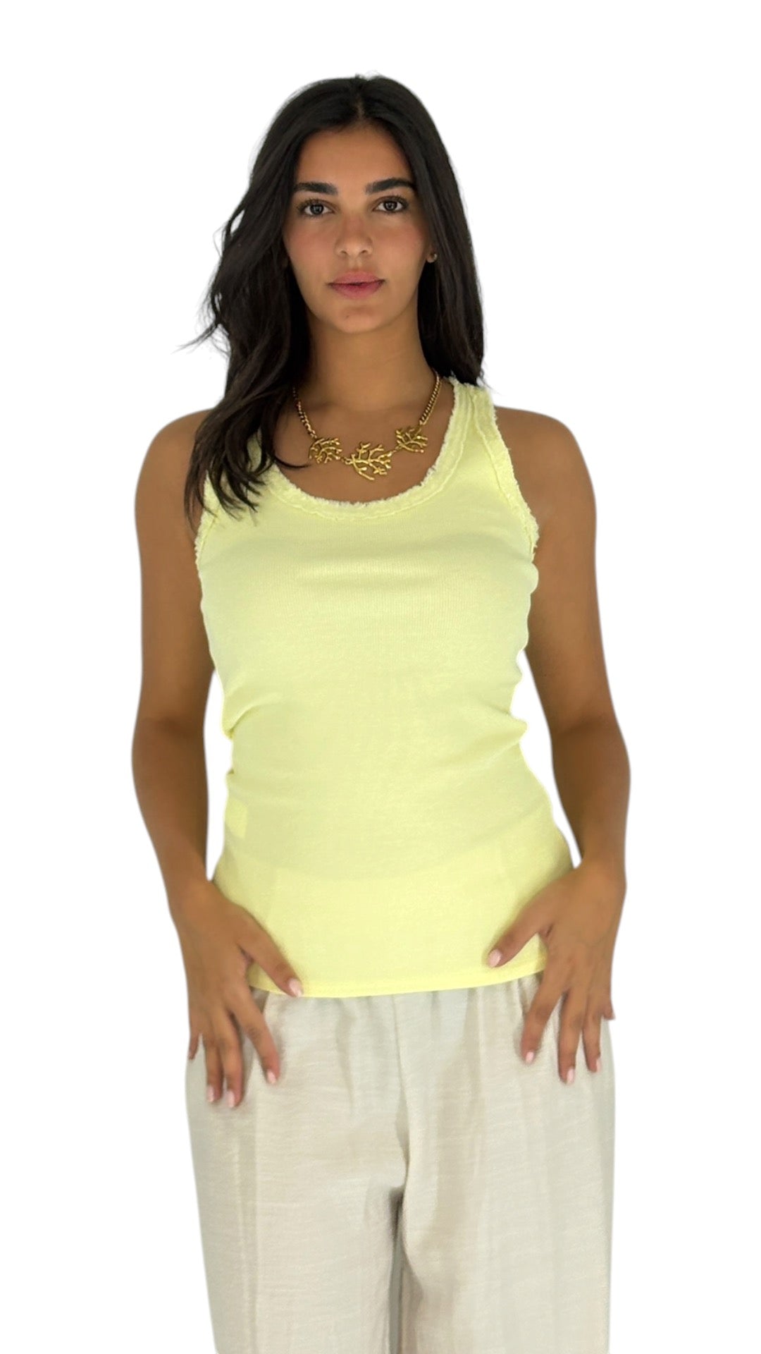 Arti Yellow Racer Back Top