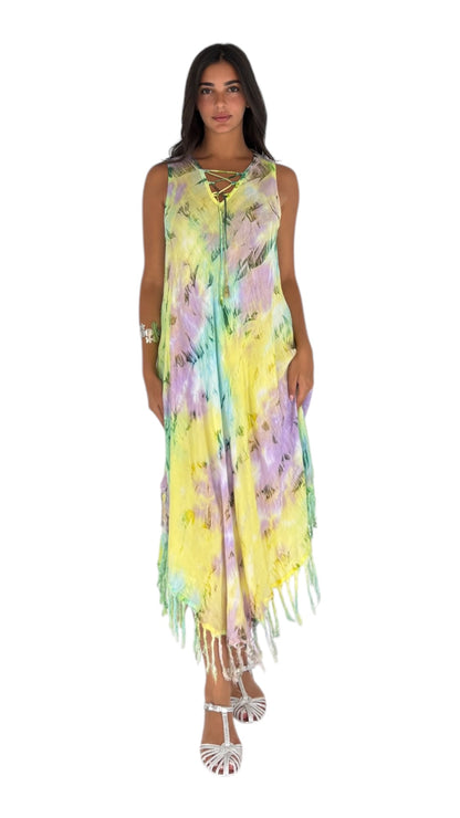 Rendar Teal/ Butter yellow Dress