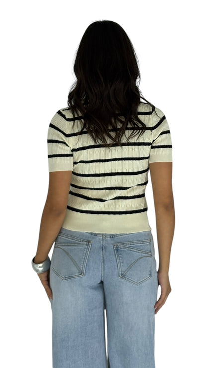 Amas White/Black Top