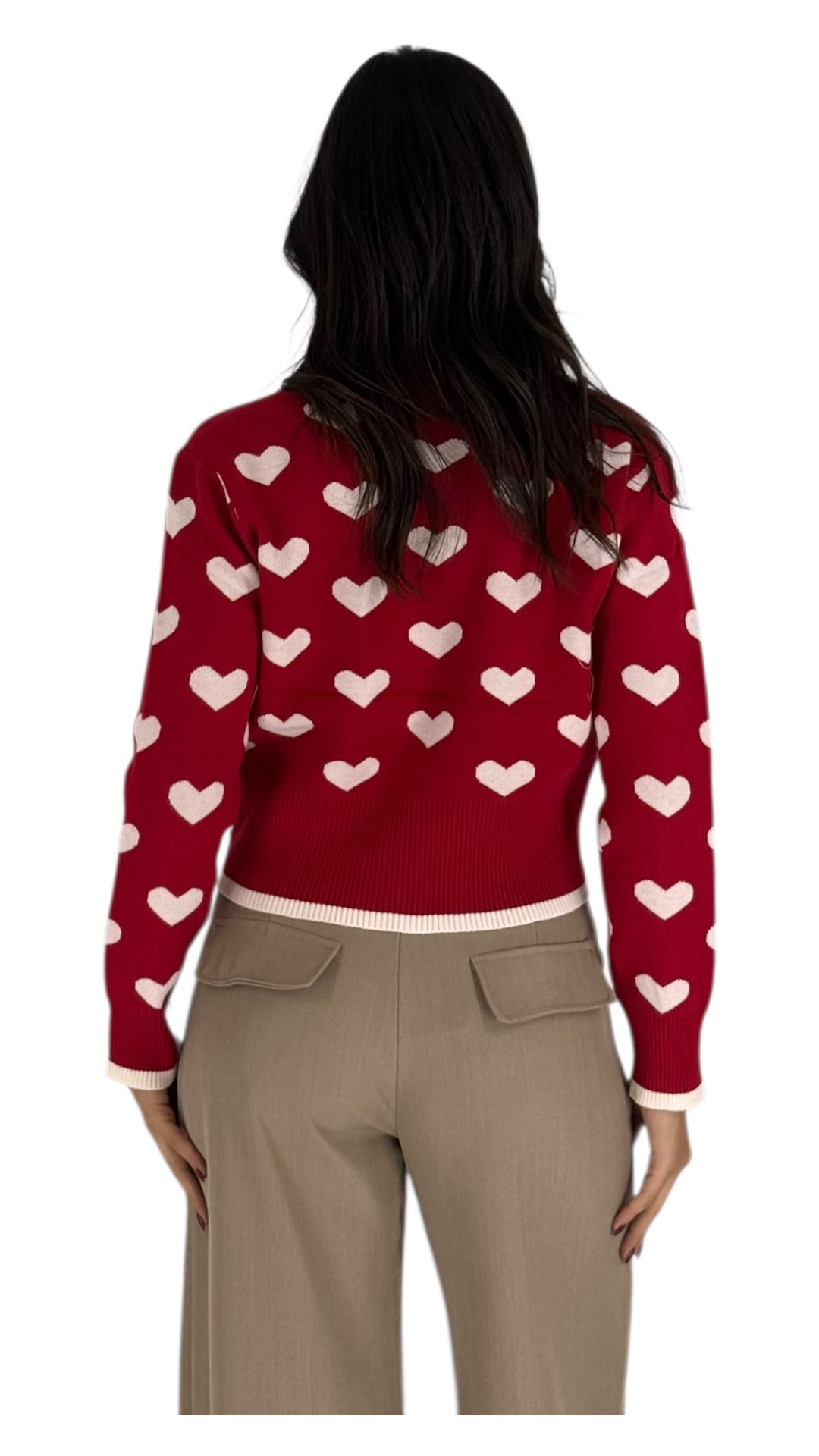 Hearts Red Cardigan