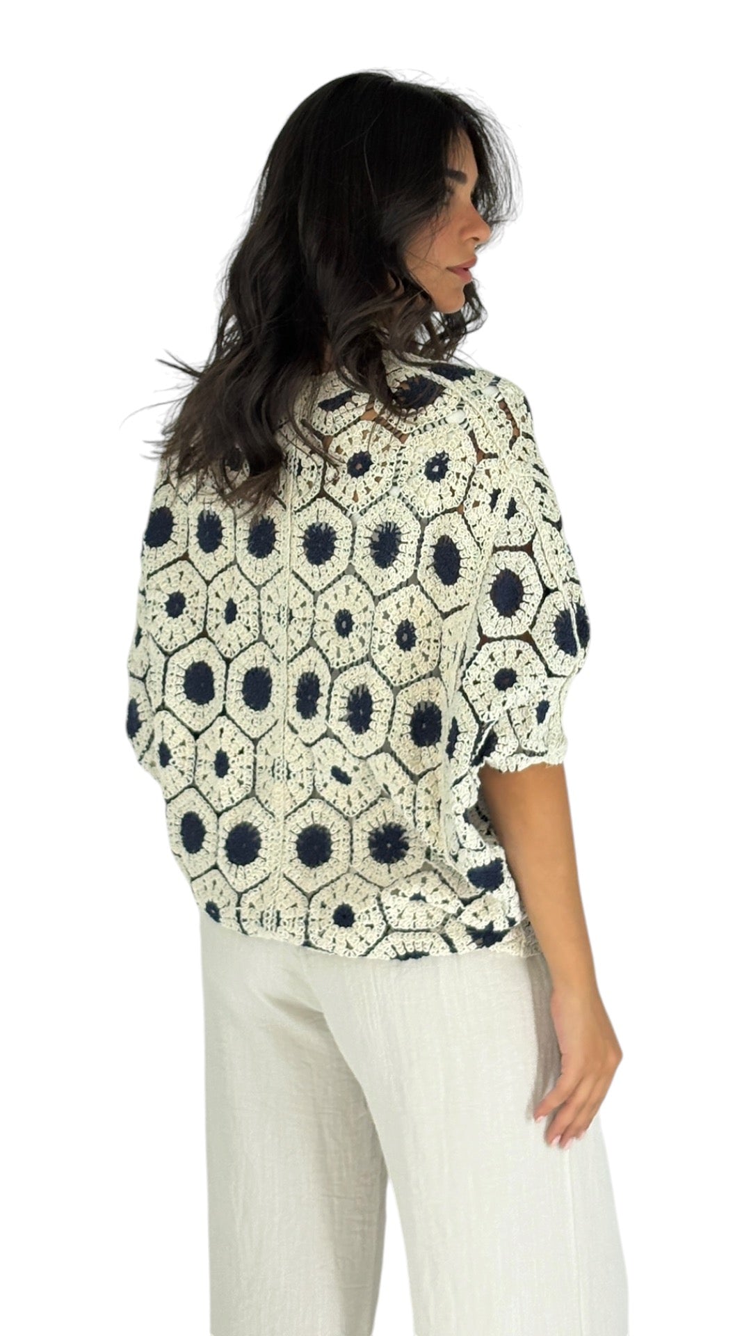 Cania Cream/Navy Cardigan