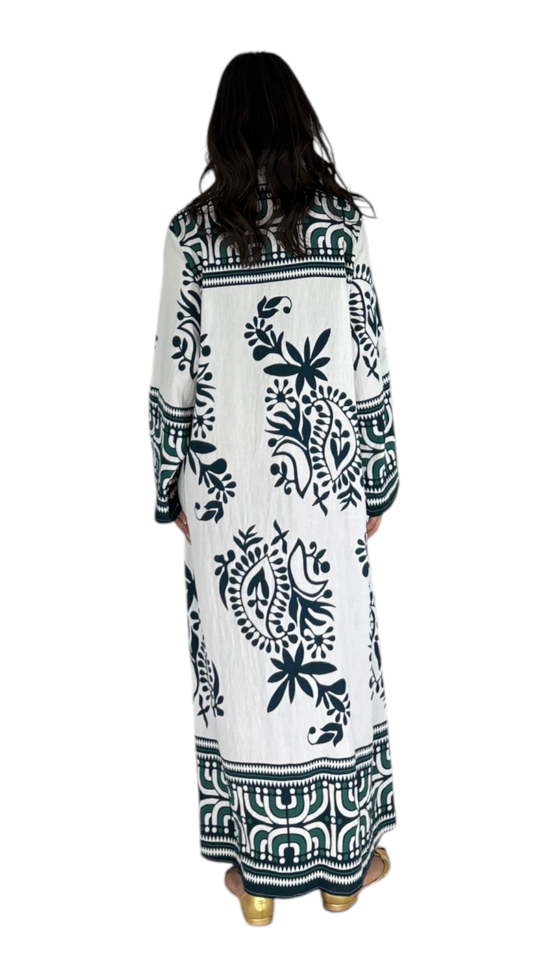 Idal White/Green Dress