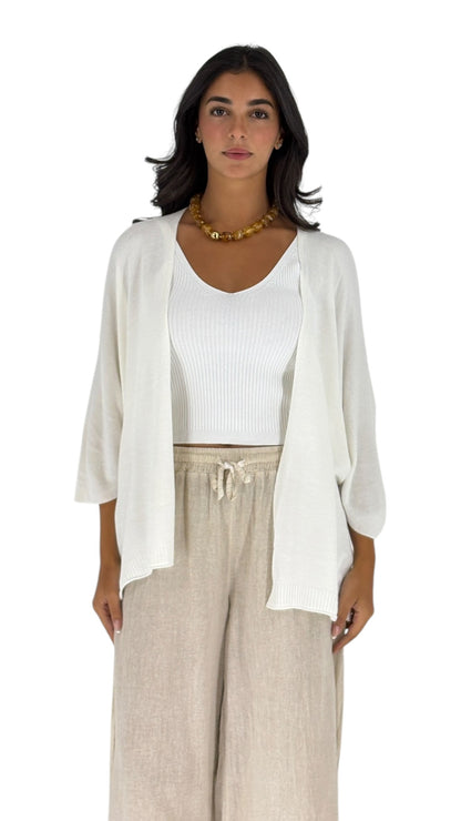 Komal White Cardigan