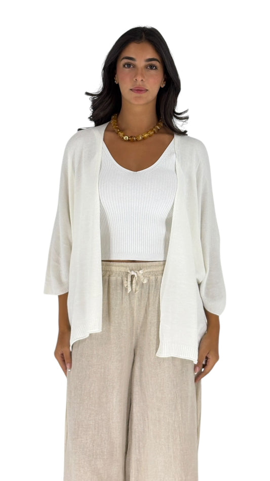 Komal White Cardigan