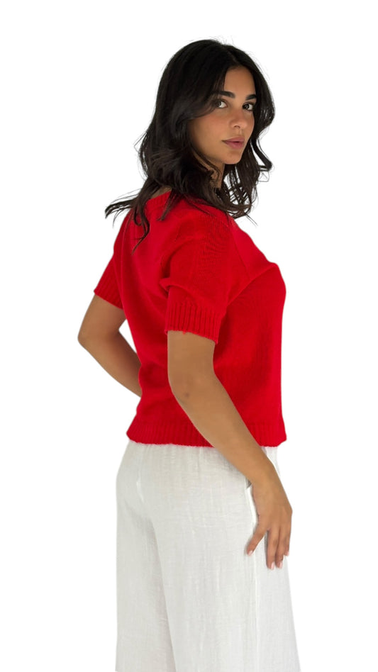 Lacy Red Top