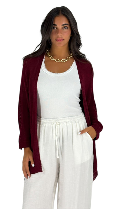 Dalla Maroon Cardigan
