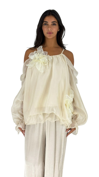 Muna Cream Top