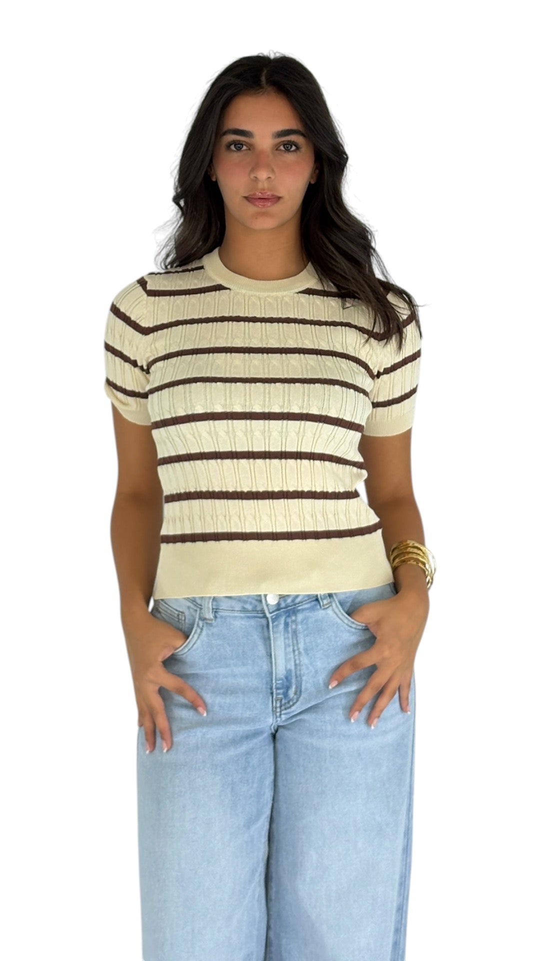 Amas Beige/Brown Top