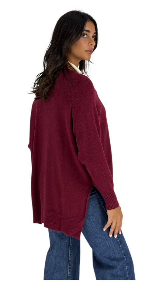 Amanda Burgundy Sweater