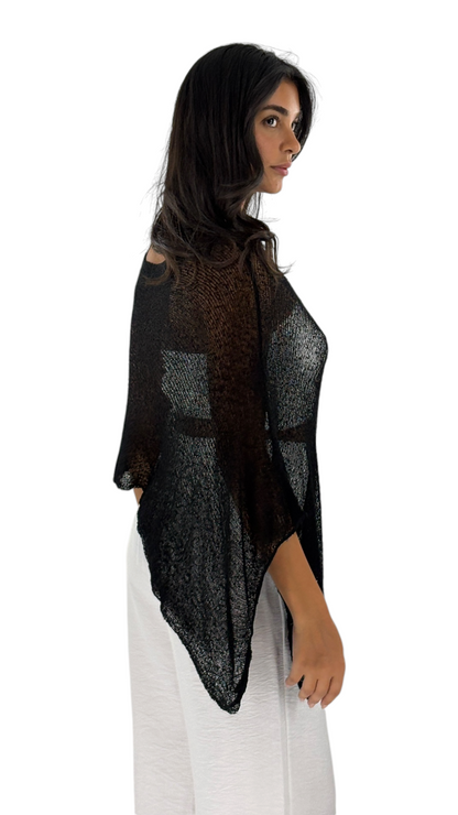Laila Black Poncho