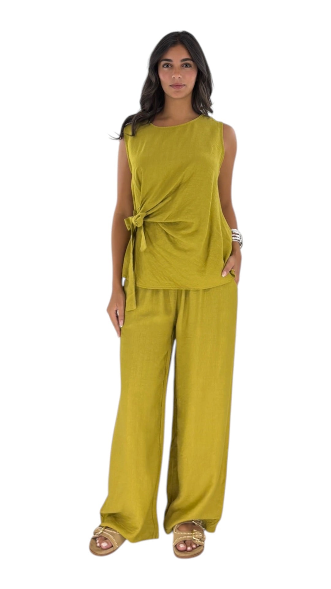Eleni Chartreuse Pants