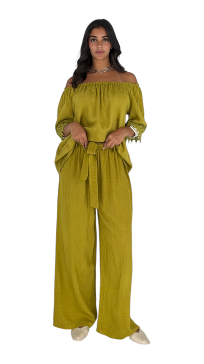 Liz Chartreuse Pants