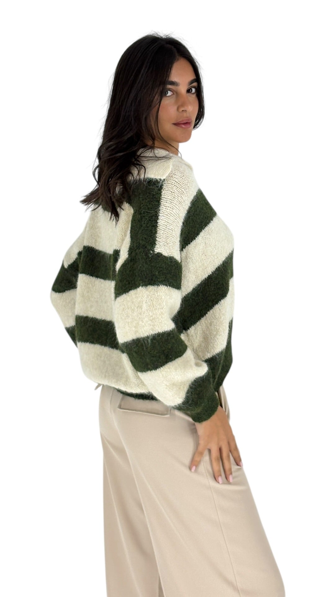 Rosa Olive Green/Cream Sweater