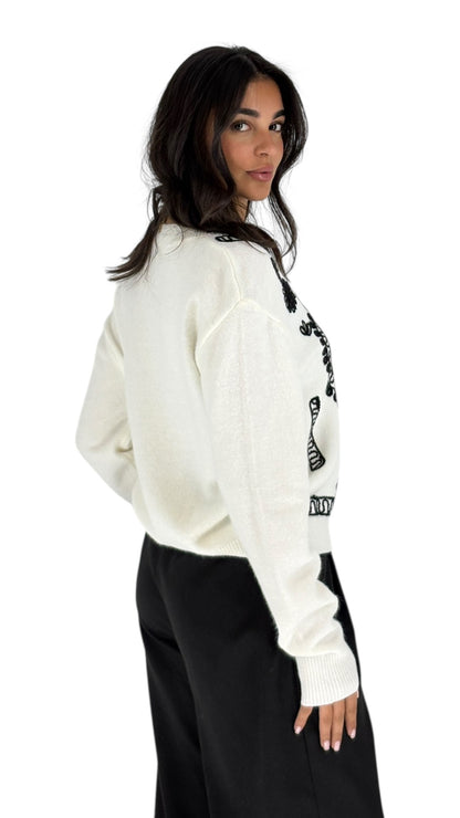 Nael White Cardigan