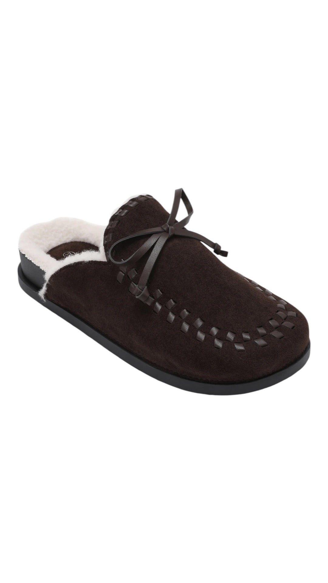 Faux Suede Lined Mule Slippers