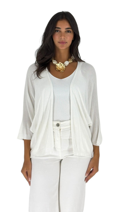 Jihan White Cardigan