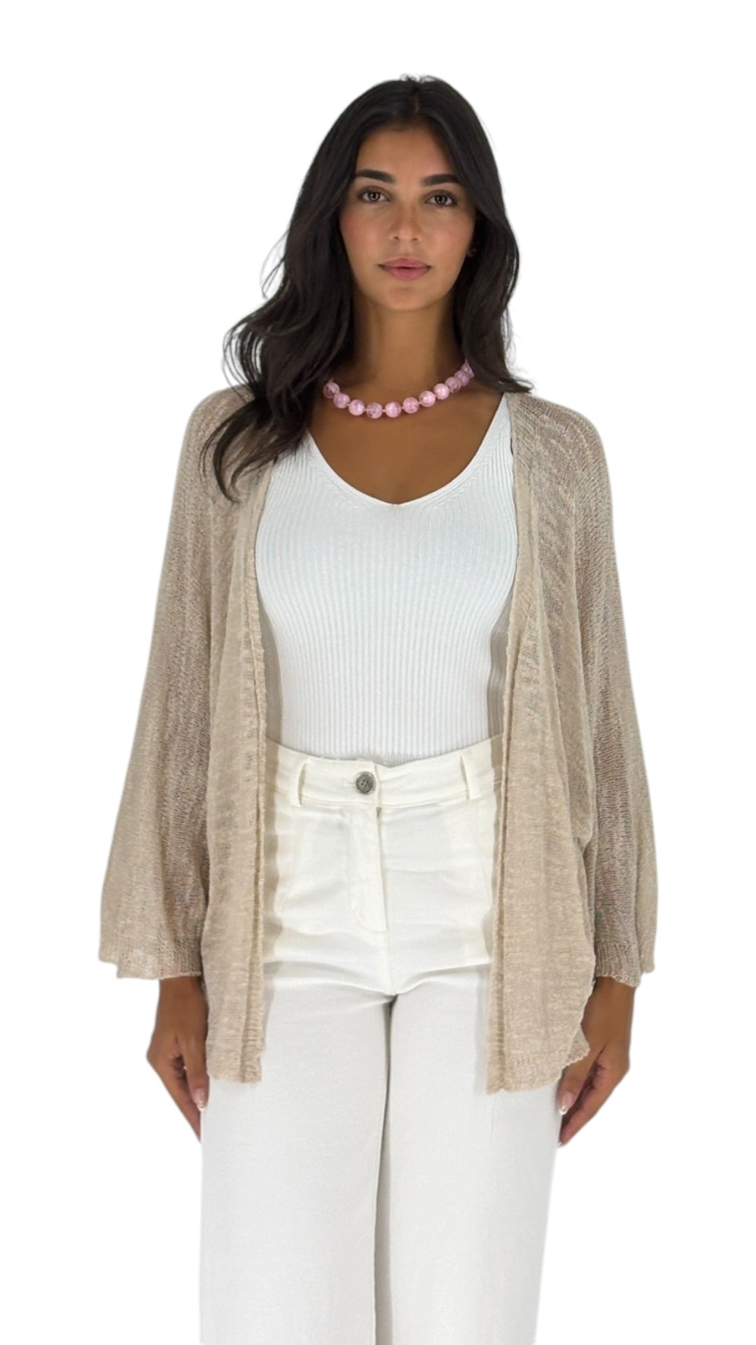 Albina Beige Cardigan