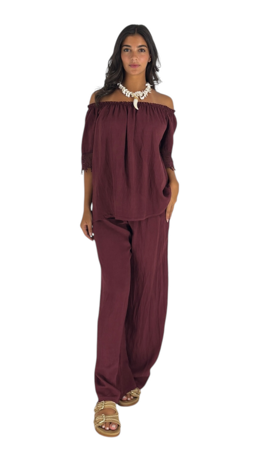 Liz Dark Cherry Pants