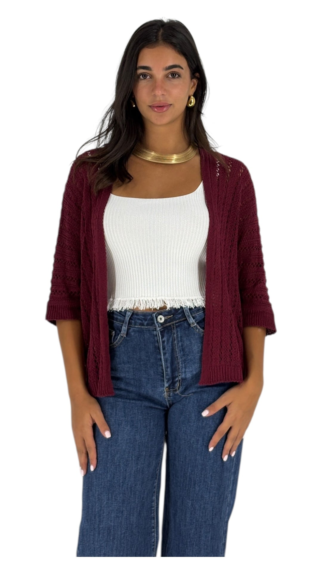 Najwa Burgundy Cardigan